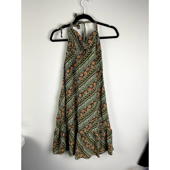 HERITAGE 1981 Floral Sweetheart Neck Smocked Sundress Size M Ruffle Cross Back - Picture 1 of 4
